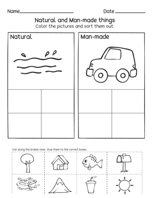 Natural and Man-Made Things Worksheet