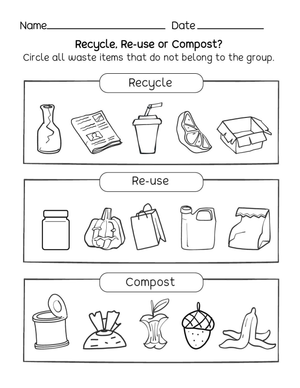 Grade 1-3 Waste Sorting — Essential No-Prep Worksheet