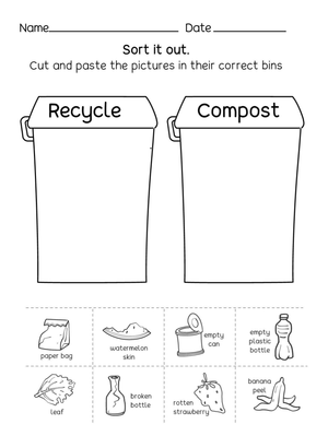 Essential Recycling & Compost Sort Worksheet | Grades 1-3