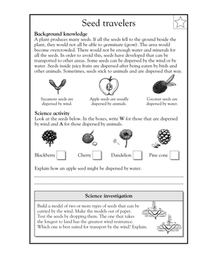 Grade 5 Seed Dispersal — Essential No-Prep Science Worksheet