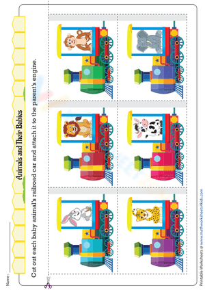 Animals and Their Babies | Cut and Glue