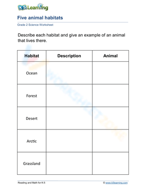 Five animal habitats 2