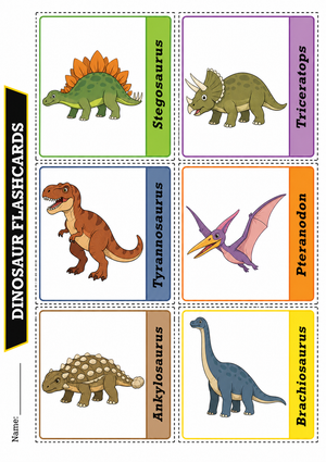 Grade 1-2 Dinosaur Names — Printable No-Prep Worksheet