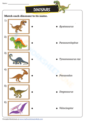 Matching Dinosaurs and Their Names