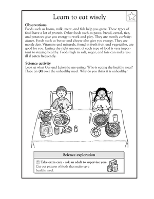 Learn to Eat Wisely: Essential Grade 1-2 Science Worksheet