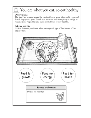 Essential Grade 1 Science: Healthy Eating Worksheet