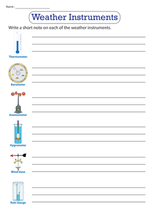 Essential Weather Instruments Worksheet | Grade 2-3