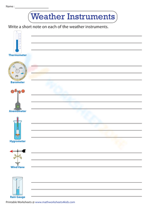 Weather instruments | Worksheet