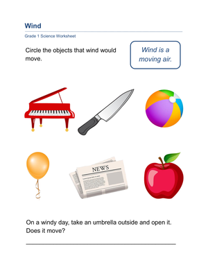 Essential Grade 1 Science: Objects Moved by Wind