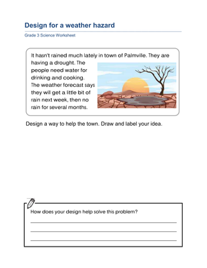 Printable Grade 3 Weather Hazard Design Worksheet