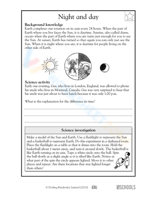 Grade 5 Earth Rotation — Printable No-Prep Worksheet