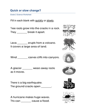 Essential Grade 2 Earth Science: Quick or Slow Changes