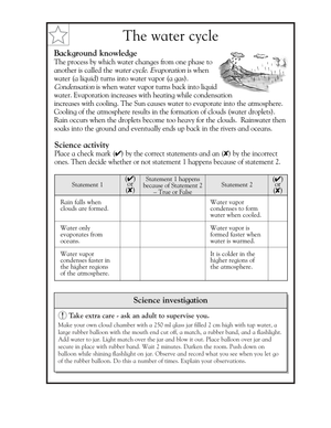 Exploring the Water Cycle – Science Worksheet for Kids
