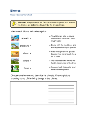 Printable Biomes Worksheet | Grade 3 Science Ready