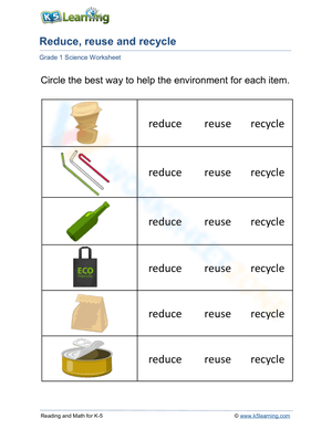 Reduce, Reuse, or Recycle to Preserve Resources