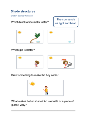 Grade 1 Shade Structures — Printable No-Prep Worksheet