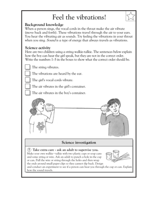Grade 3 Sound Vibrations — Printable No-Prep Worksheet