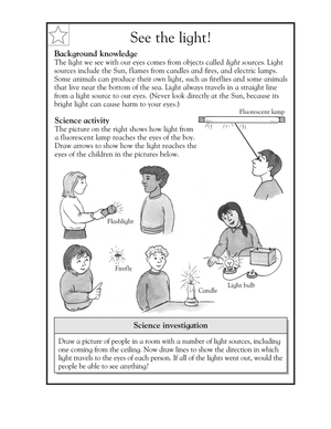 Grade 4 Light Sources — Printable No-Prep Worksheet