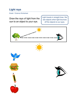 Grade 1 Light Travel — Printable No-Prep Worksheet