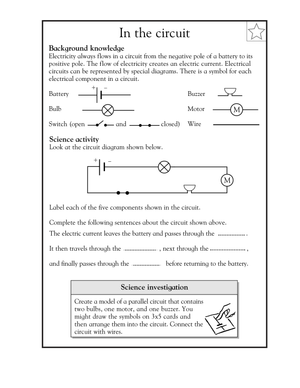 Grade 5 Electrical Circuits | Essential Printable Worksheet