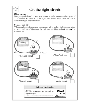 Essential Grade 1 Science: Complete Circuits Worksheet