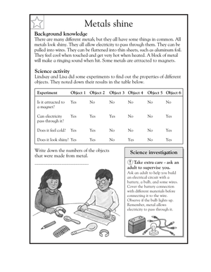 Essential Grade 4 Science: Metals and Properties Worksheet