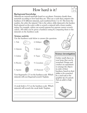 Essential Mohs Mineral Hardness Scale Worksheet | Grade 4