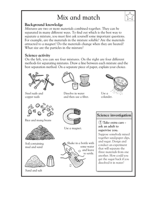 Essential Grade 4 Separating Mixtures Science Worksheet