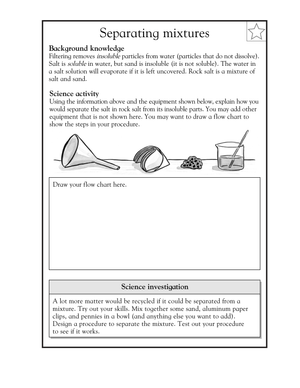 Grade 5 Separating Mixtures — Essential No-Prep Worksheet