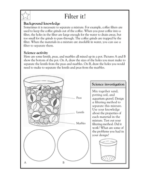 Filter It! Essential Grade 4 Science Mixture Worksheet
