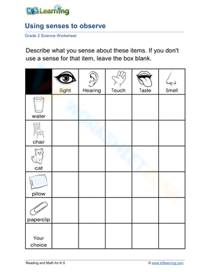 Using senses to observe