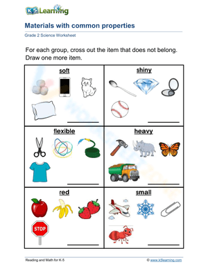 Materials with common properties