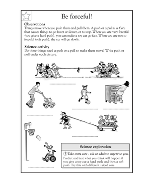Be Forceful! Push and Pull Science Worksheet