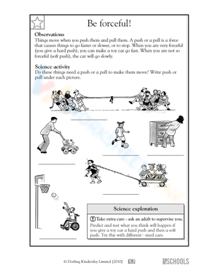 Be Forceful! Push and Pull Science Worksheet