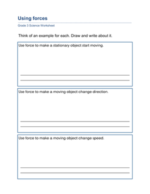 Grade 3 Forces & Motion — Printable No-Prep Worksheet