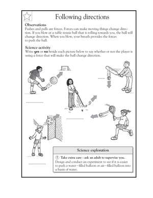 Following Directions: Forces and Direction Change Worksheet