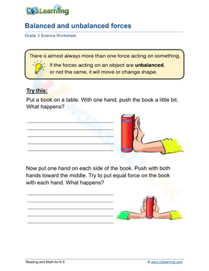 An experiment of balanced and unbalanced forces