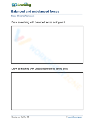 Draw examples of balanced and unbalanced forces 2