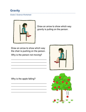 Understanding Gravity – Science Worksheet for Grade 3