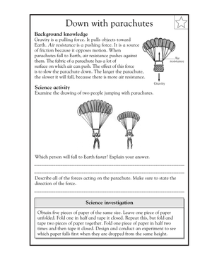 Grade 5 Gravity & Air Resistance: Essential Worksheet