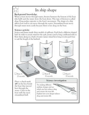 Ship Shape: Essential Friction and Drag Science Worksheet