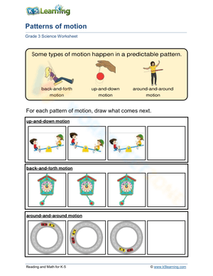 Essential Patterns of Motion Worksheet | Grade 3 Science