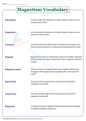 Magnetism | Vocabulary