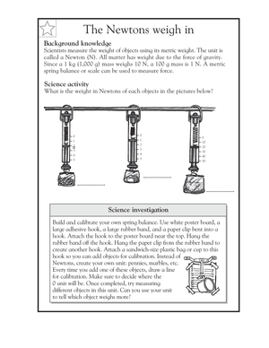Essential Grade 5 Newton & Force Science Worksheet