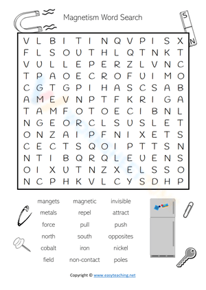 Magnetism Word Search