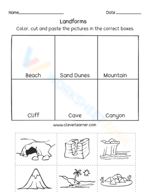 Landforms - Color, cut and paste 1