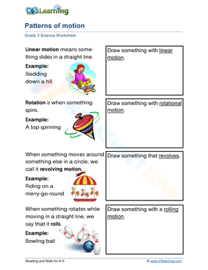 Patterns of motion - Definition and drawing activity