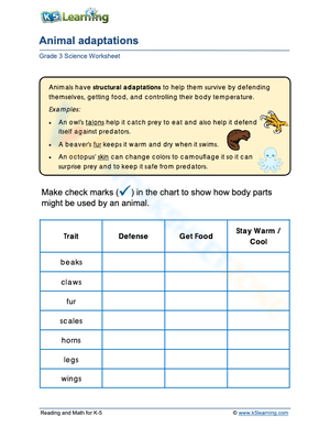 Animal adaptations 2