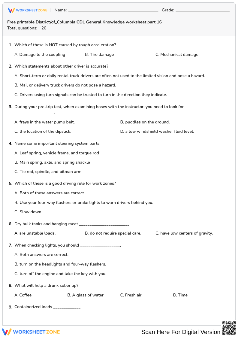 Free printable District/of_Columbia CDL General Knowledge worksheet part 16