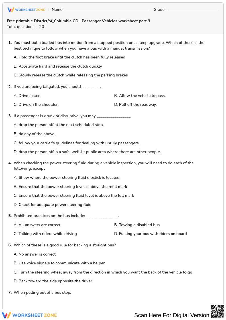 Free printable District/of_Columbia CDL Passenger Vehicles worksheet part 3